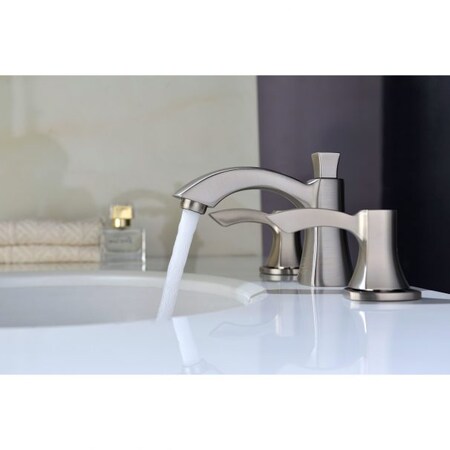 Anzzi Sonata 8" Widespread 2-Handle Mid-Arc Bathroom Faucet, Brushed Nickel L-AZ015BN